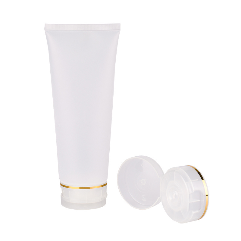 Cosmetic packaging empty cream lotion transparent black white 30ml 50ml 100ml 200ml plastic pe soft squeeze tube with screw lid