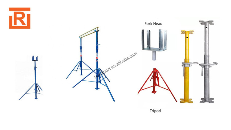 Scaffolding galvanized adjustable steel props jack adjustable steel prop steel prop 6m