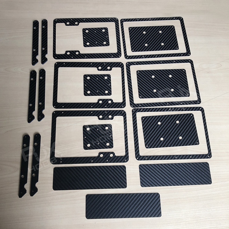 RJX Customized Japan carbon fiber CNC cutting frames parts for RC car, helicopter, boat, UAV drones