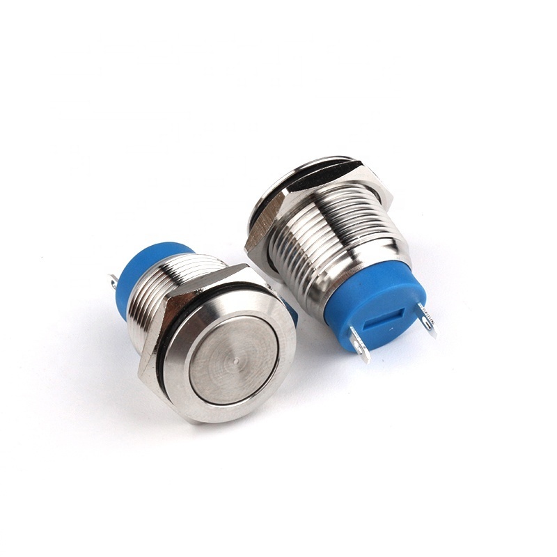 19MM high current ring power type luminous LED stainless steel metal button switch 10A Push Button with cable connector