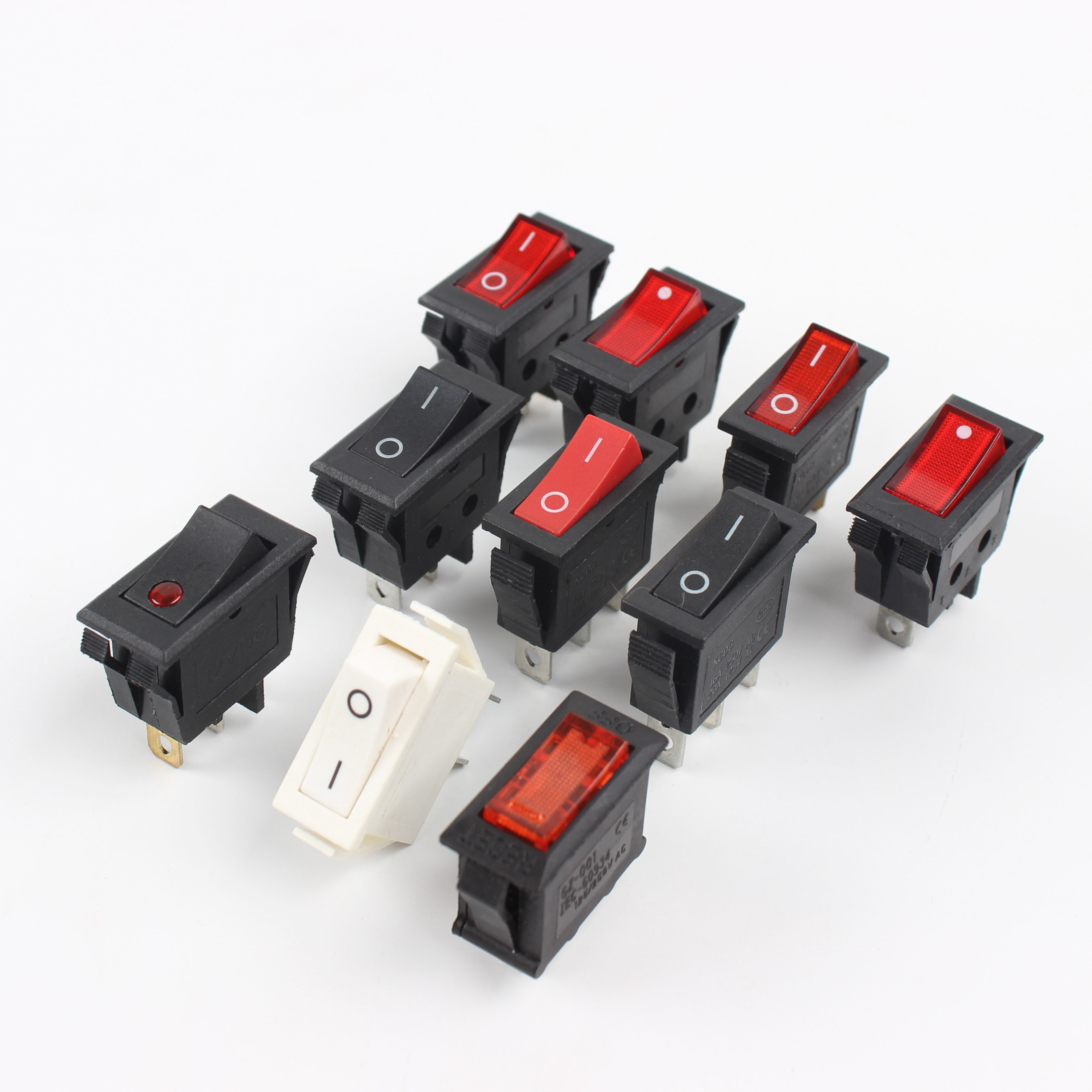 9.5*21mmFlat type switch KCD1 3 pin 3 position on off on rocker switch