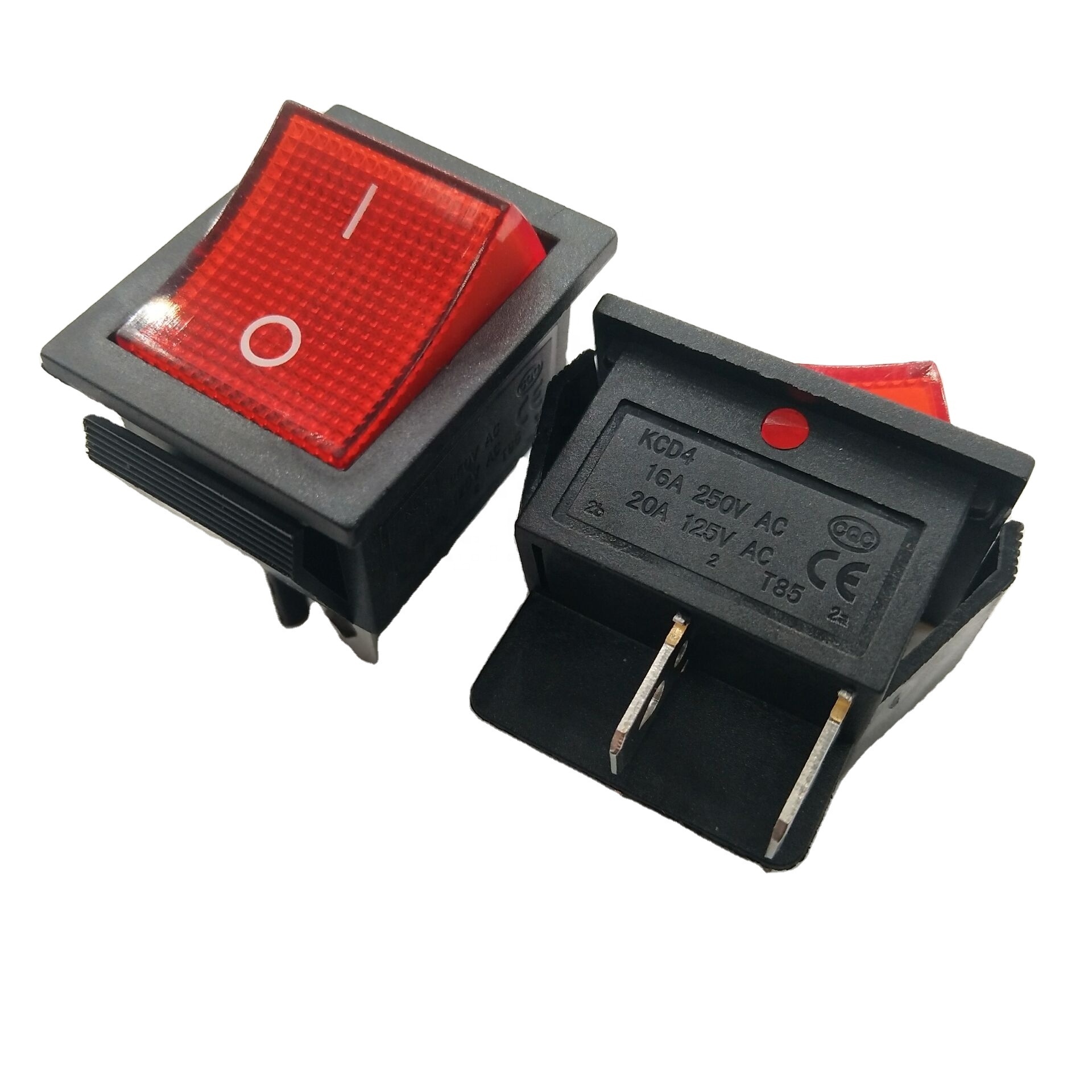 Rocker Switch KCD4 250vac 16a T100/55 Rocker Switch 3 Pins Spst Waterproof Rocker Switch With Led High Quality