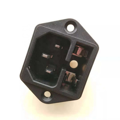 connector AC03 10A 250V 3Pin IEC320 C14 Inlet Copper AC Male Power Socket with fuse and ears