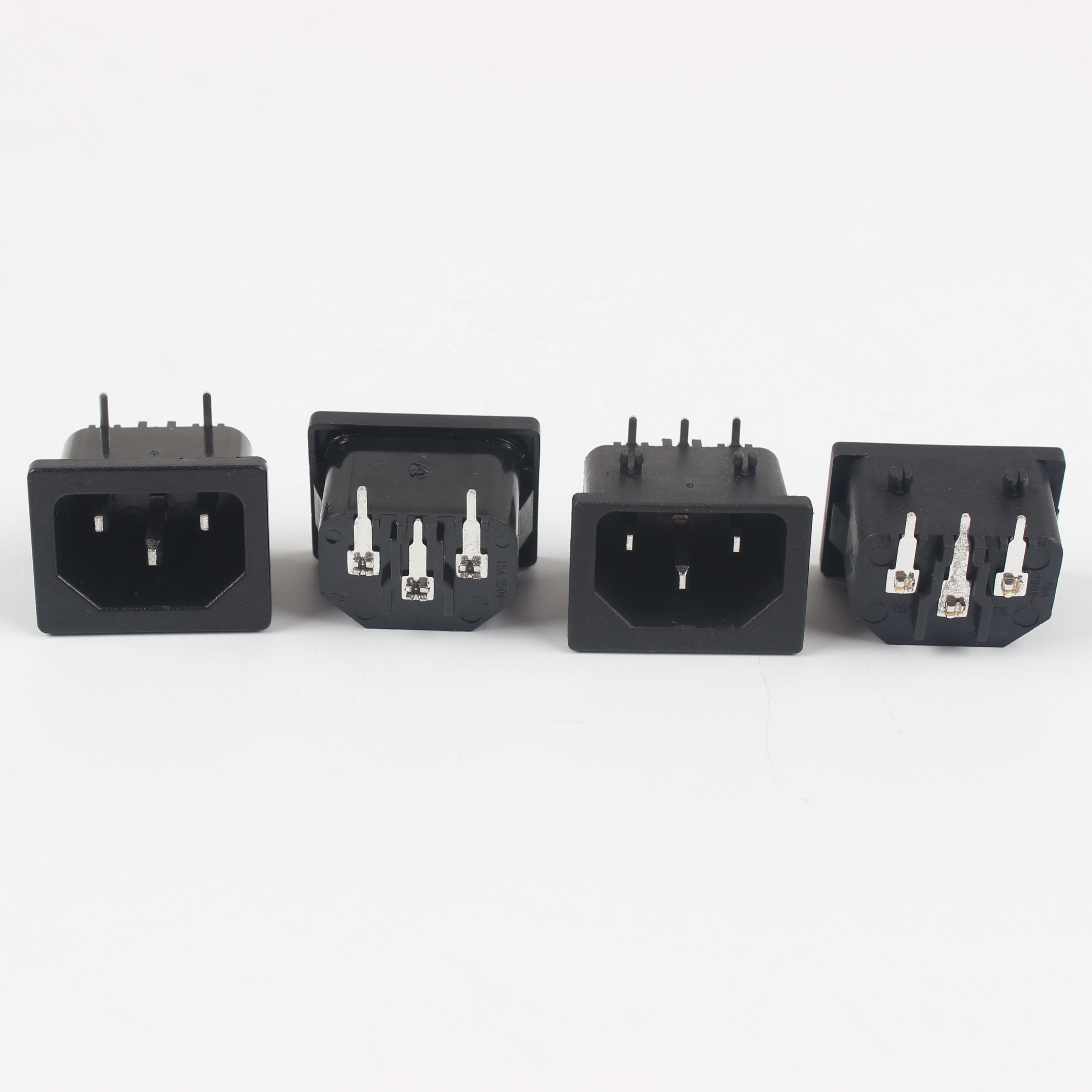 IEC Socket C14 Male Plug Right Angle 3 Pins ac PCB Power Socket Connector AC 250V 10A power supply adapter socket