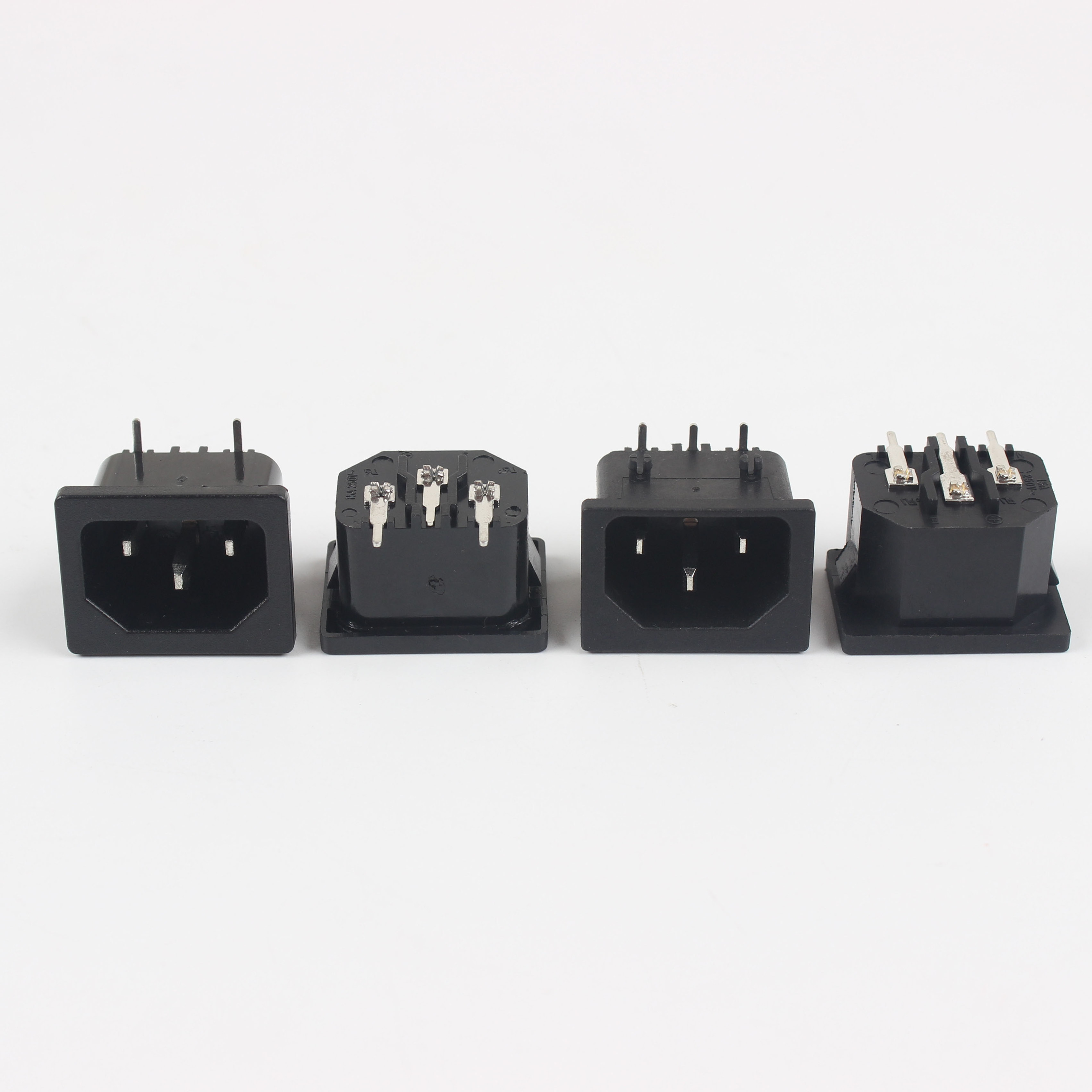 IEC Socket C14 Male Plug Right Angle 3 Pins ac PCB Power Socket Connector AC 250V 10A power supply adapter socket