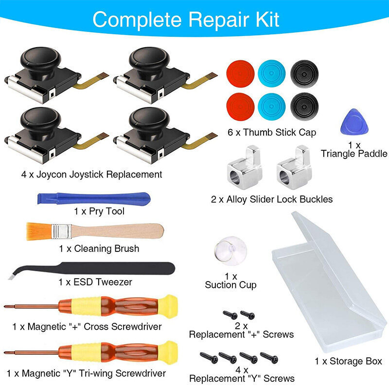 Switch Game repair set 25 in 1 Analog Joystick Rocker Tools Screwdriver Kit Repair for Nintendo Switch/lite Joy Cons