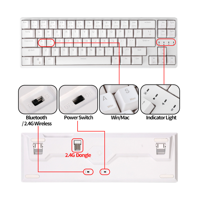 Royal Kludge rk871 rk68 plus rk gamer rgb hotswap 3 mode pc computer gaming usb mini 68 key mechanical keyboard