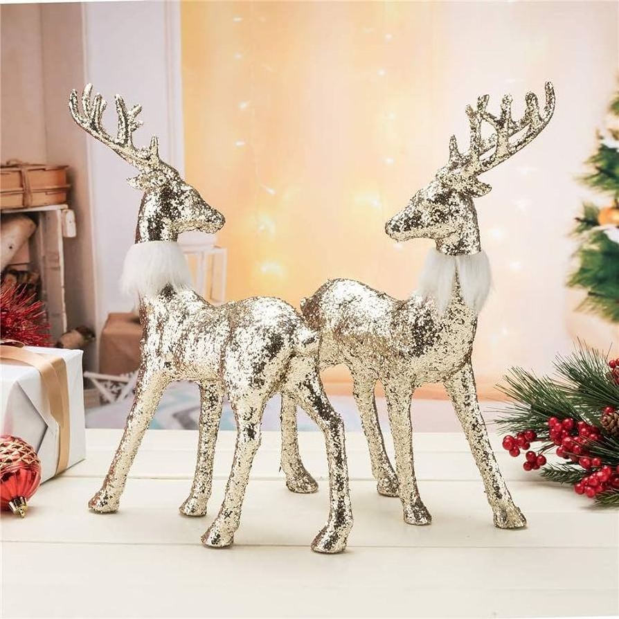 New Designed Iron Metal Deer Art Sculpture For Home indoor animal Decor and For Christmas Decorations