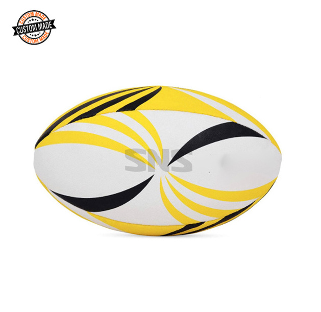 2023 New Arrival Hot Selling Hand Stitched High Air Retention Latex Bladder 4 Layer Rubber Rugby Ball from Indian Supplier