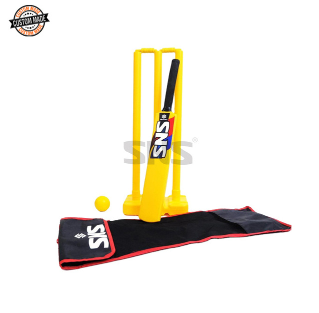 High Quality Best Selling Customized OEM Sturdy Construction Plastic Beach Garden Cricket Single Set with Smart Carry Bag