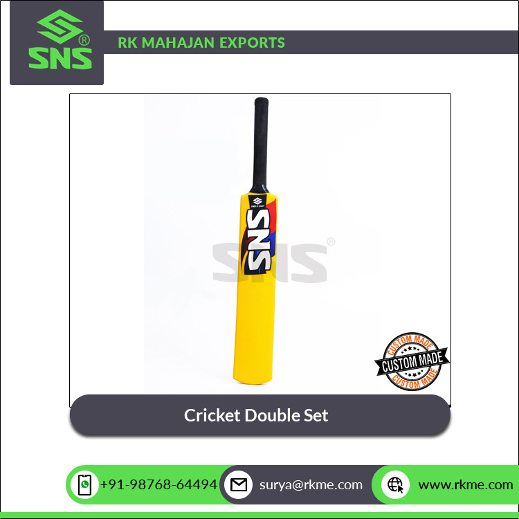 Leading Supplier of Good Quality Customized OEM Light Weight Plastic Beach Garden Cricket Double Set with Carry Bag