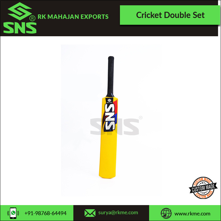 Best Quality Light Weight Sturdy Built Safe Customized OEM Plastic Beach Garden Cricket Double Set with Carry Bag