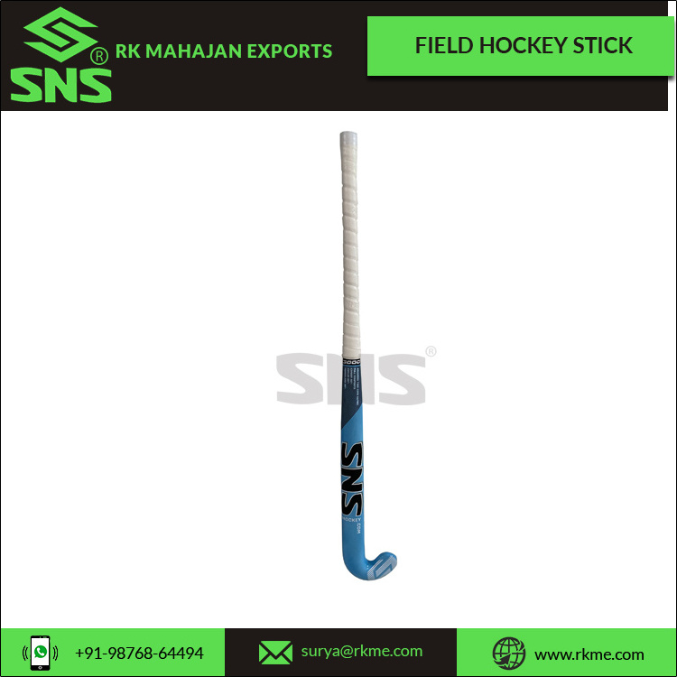 Custom Branded Field Hockey Stick Made of 30% Carbon 65% Fiberglass 5% Kevlar with Cushioned PU Grip