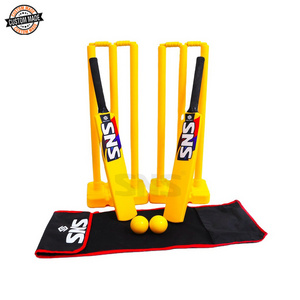 Best Quality Light Weight Sturdy Built Safe Customized OEM Plastic Beach Garden Cricket Double Set with Carry Bag