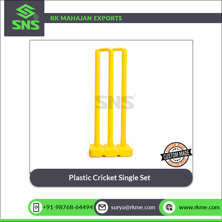 High Quality Best Selling Customized OEM Sturdy Construction Plastic Beach Garden Cricket Single Set with Smart Carry Bag