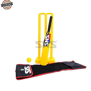 Sturdy Construction Best Quality Customized OEM Plastic Beach Garden Cricket Single Set with Smart Carry Bag from India