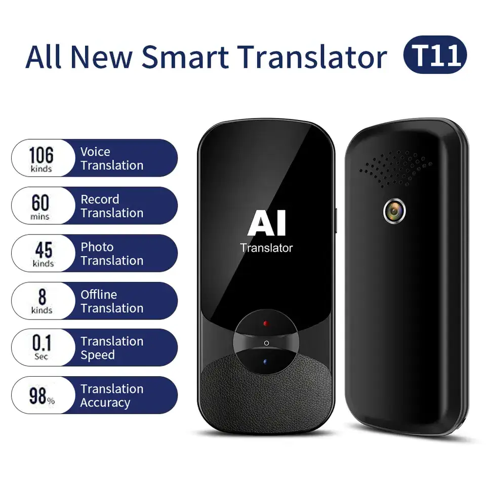 T11 Portable Voice Translator English Language Translation Interphone System Instant Translation Talking Machine