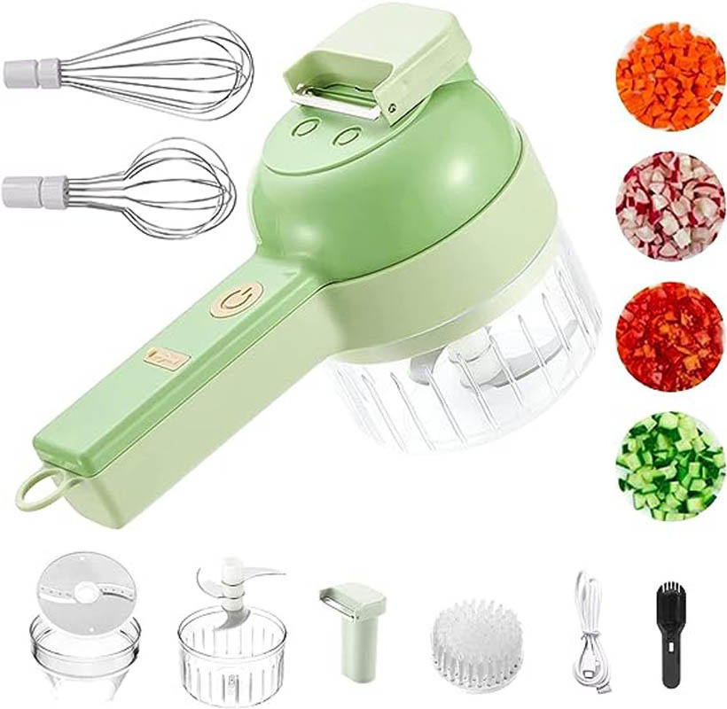 Classic 4 in 1 Cordless Mini Chopper Food Dicer garlic mincer & garlic chopper Versatile Vegetable Slicer Dicer grape cutter