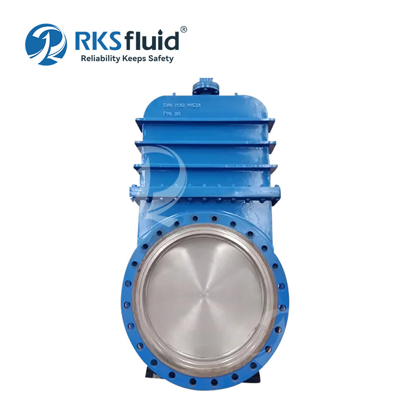 RKSfluid valve pn10 pn16 EPDM seat wcb stainless steel flange type dn800 knife gate valve chinese manufacture factory