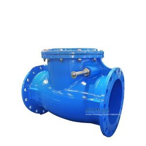 Factory manufacturing BS5153 sewage check valve PN16 GGG50 NBR rubber resilient sealing flanged swing check valve