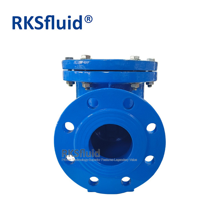 DIN3202-F6 DN80 PN16 ductile cast iron double flange swing check valve with lever and count weight