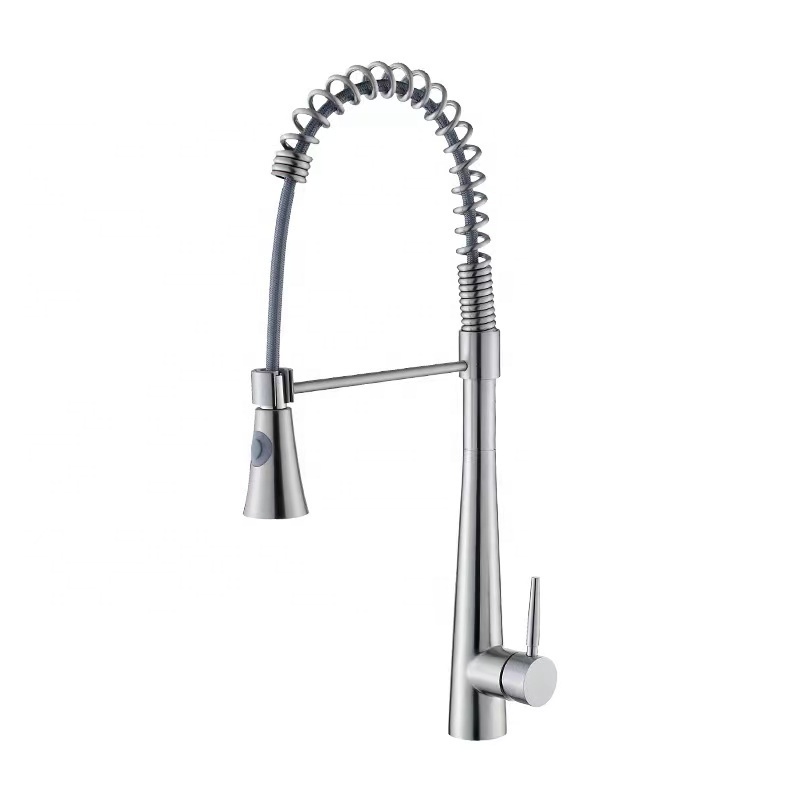 Modern 304 Stainless Steel Single-Handle Pull Down Kitchen Sink Faucet