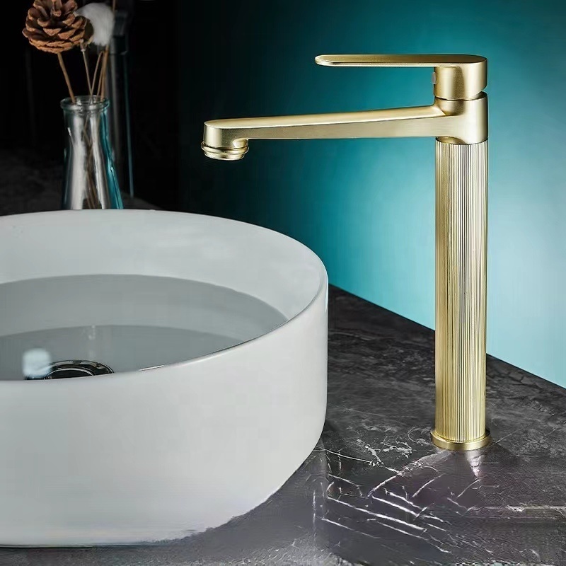 Toilet Tap Bathroom Mixer Water brass faucet  Brushed Gold Brass Basin Faucet