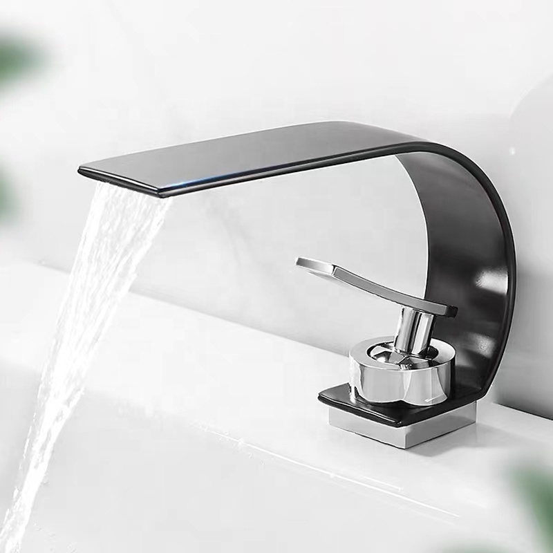 Customizable Modern Shower Faucet  Water Filter Waterfall Sink Hot Water Faucet Heating Taps Brass Black Faucets