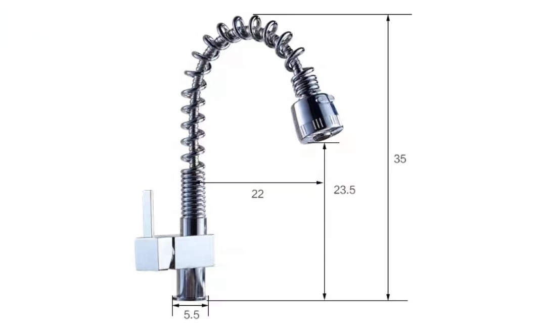 Brass Plated Single-Handle Dual-Function Spring-Pull-Out Kitchen Faucet