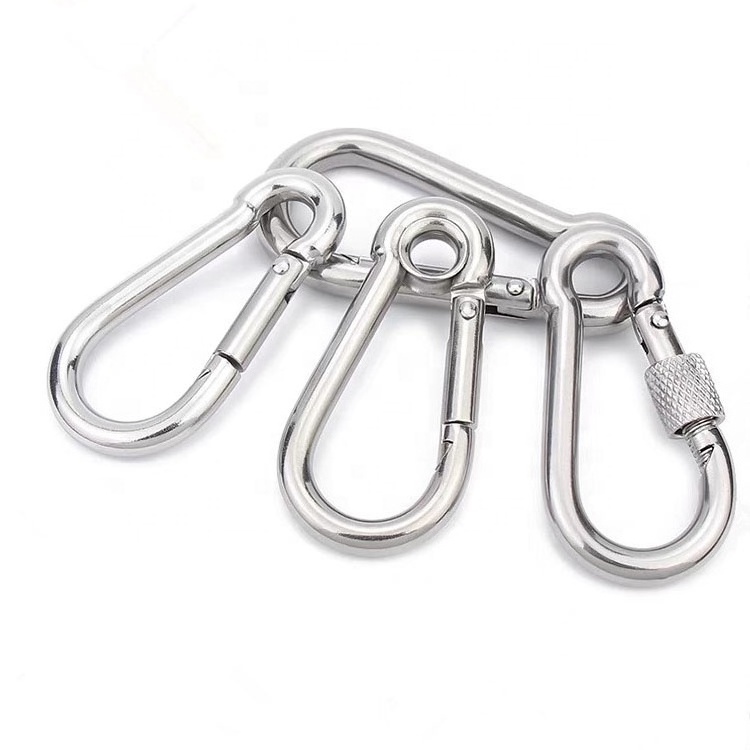 Sale Heavy Duty DIN5299C Carabiner Hook Polisghed Rigging Hardware 304 316 Stainless Steel Spring Snap Hook