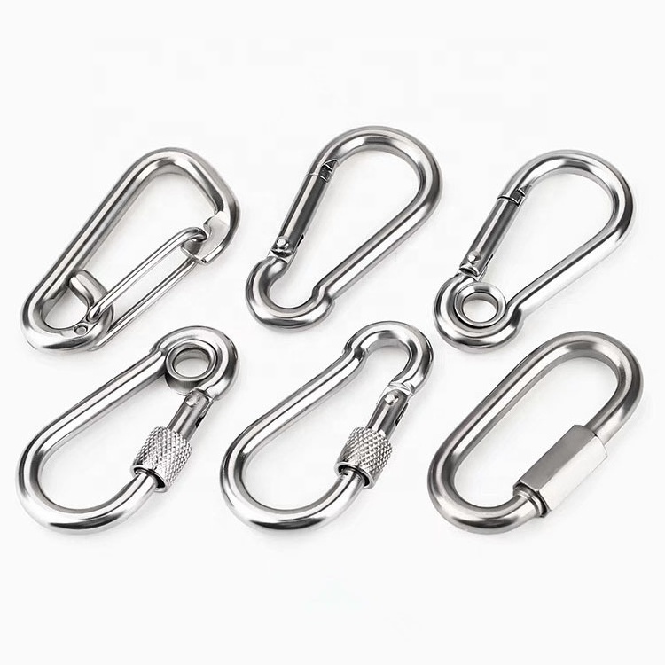 Sale Heavy Duty DIN5299C Carabiner Hook Polisghed Rigging Hardware 304 316 Stainless Steel Spring Snap Hook