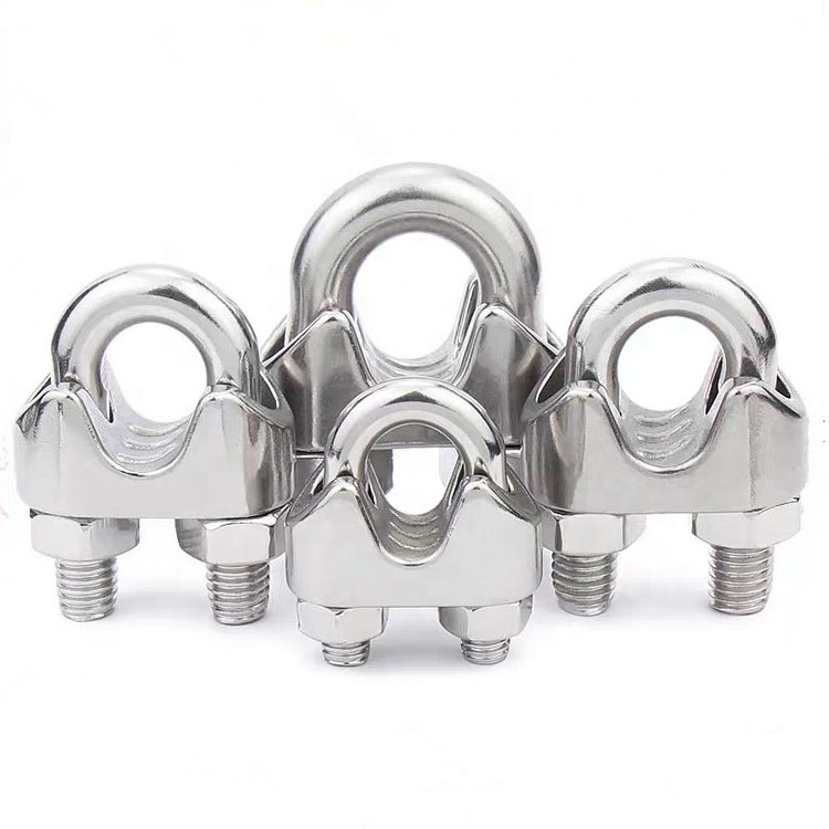 Rigging Hardware Wire Rope Clamp Din741 Lifting Stainless Steel U Bolt Saddle Fastener Wire Rope Clips Clamp