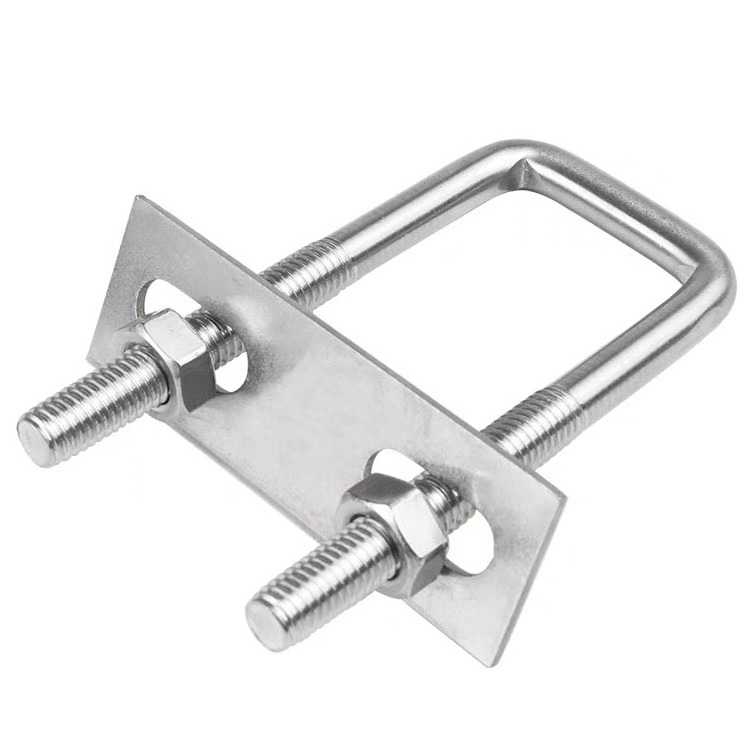 M6 M8 M10 M12 Stainless Steel 304 Right Angle Rectangular Square Shaped Bolt Pipe Thread Clamps