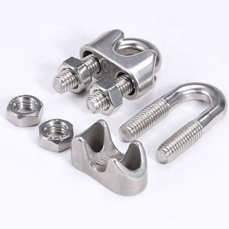 Rigging Hardware Wire Rope Clamp Din741 Lifting Stainless Steel U Bolt Saddle Fastener Wire Rope Clips Clamp