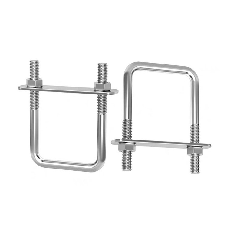 M6 M8 M10 M12 Stainless Steel 304 Right Angle Rectangular Square Shaped Bolt Pipe Thread Clamps