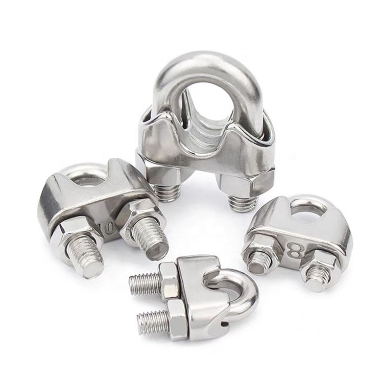 Rigging Hardware Wire Rope Clamp Din741 Lifting Stainless Steel U Bolt Saddle Fastener Wire Rope Clips Clamp