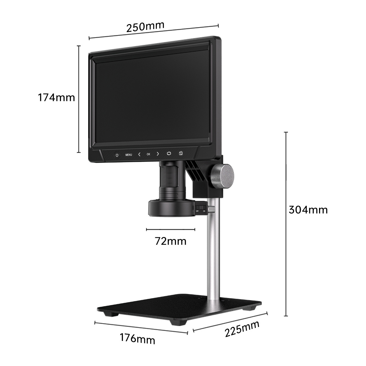 351-B 1200X 10.1 inch Test Instruments Mobile Phone Microscope Electronic HD Industrial Camera 1080P Stand For PCB Soldering