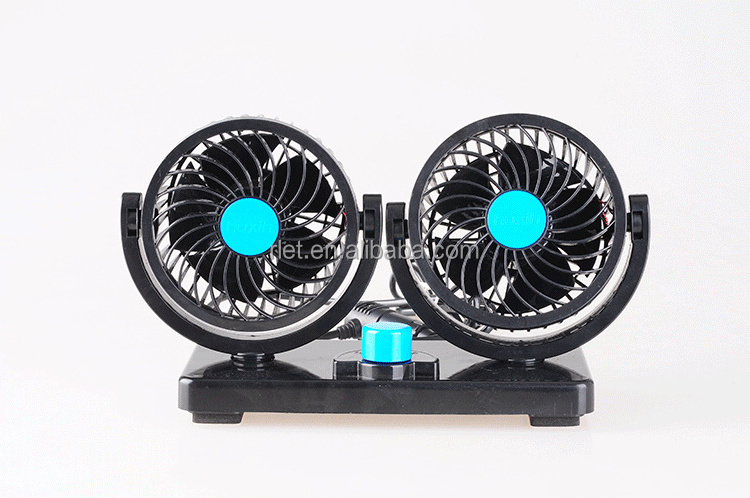 portab front solar powered osillating clip no noise dashboard fan dual head  cooling fan 12v auto in car fan