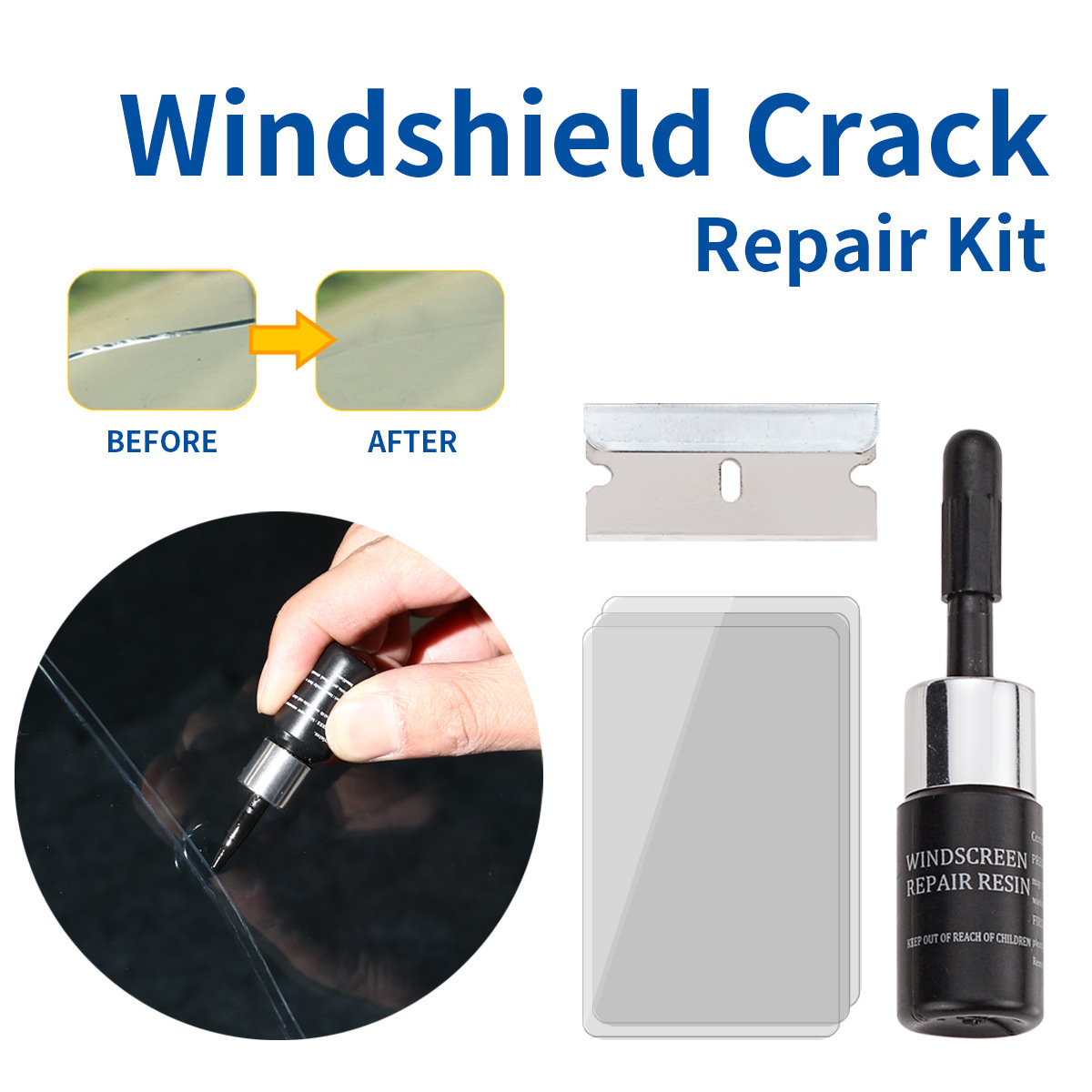 Windshield repair tool car glass repair tool crack glass repair fluid