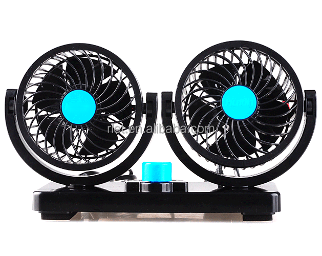 portab front solar powered osillating clip no noise dashboard fan dual head  cooling fan 12v auto in car fan