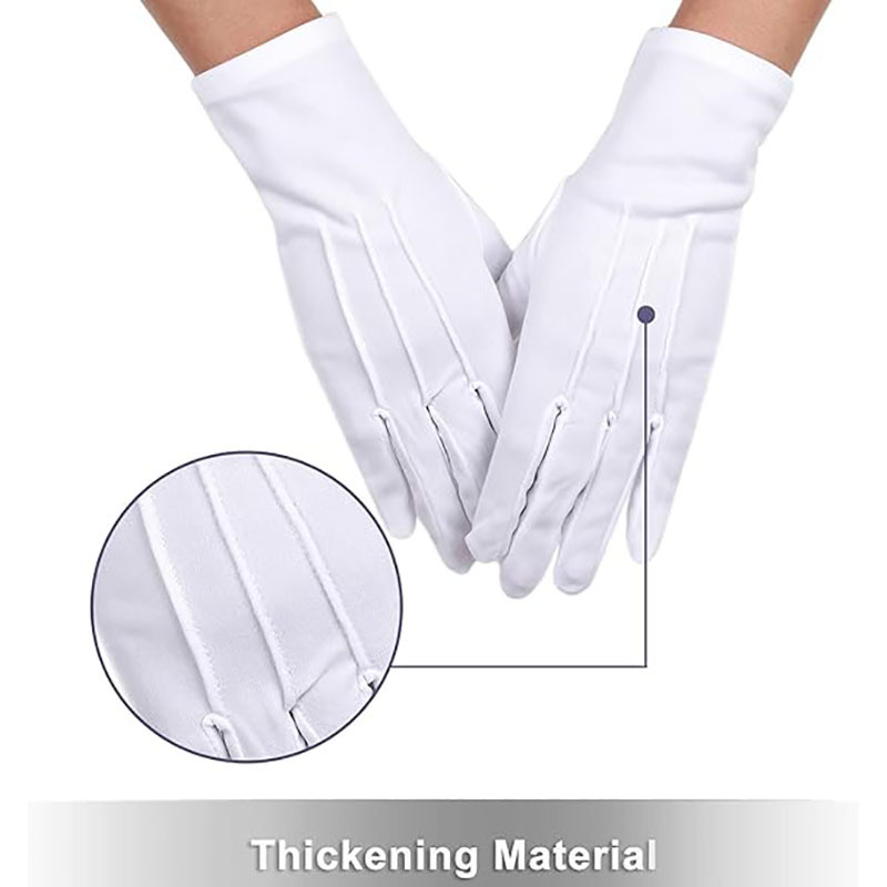 White Nylon Cotton  Waiters Drivers Jewelry Workers Ceremonial Formal Tuxedo Guard Parade Costume Gloves