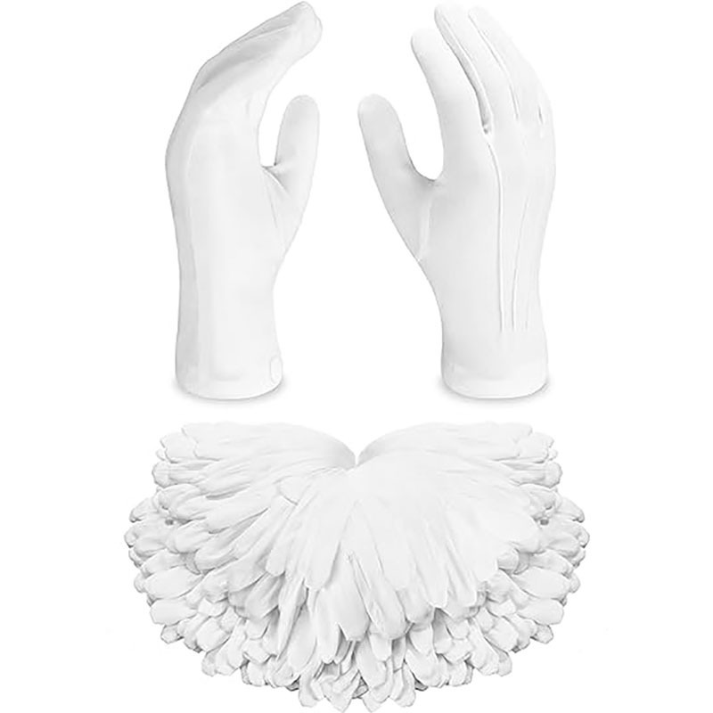 White Nylon Cotton  Waiters Drivers Jewelry Workers Ceremonial Formal Tuxedo Guard Parade Costume Gloves