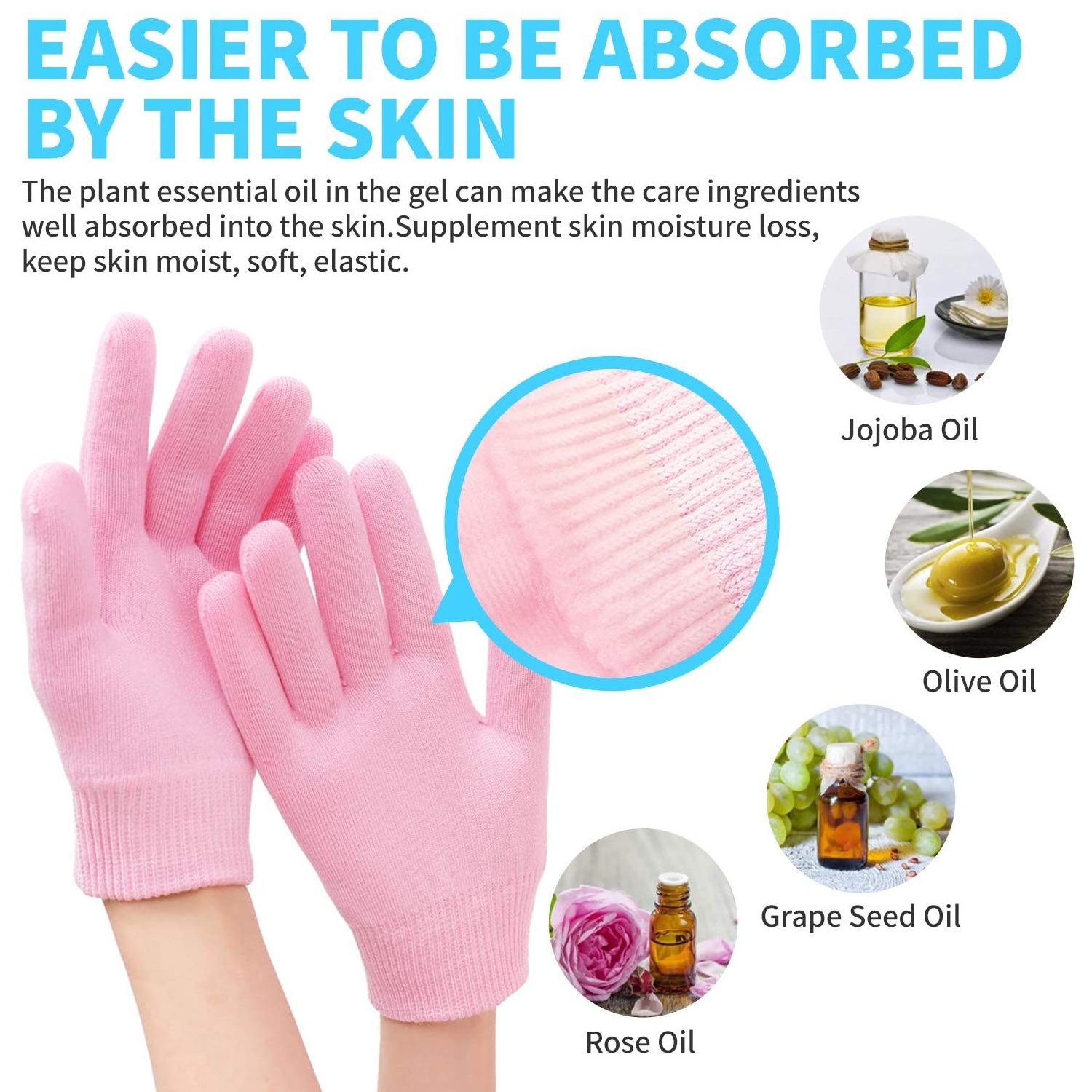 Reusable Custom Personal Hands Feet Whitening Skin Care Spa Moisturizing Gel Gloves and Socks