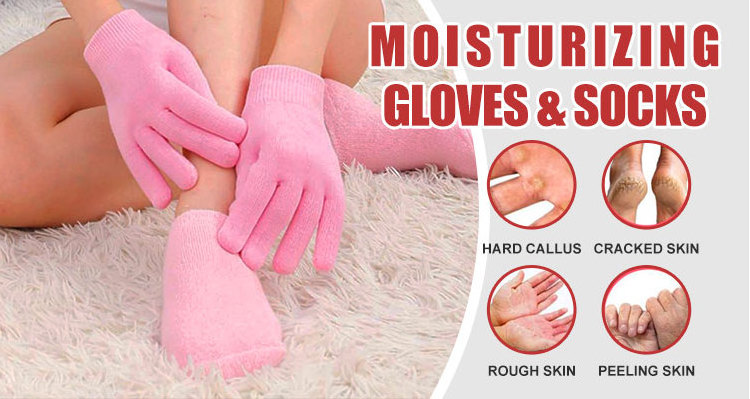 Reusable Custom Personal Hands Feet Whitening Skin Care Spa Moisturizing Gel Gloves and Socks