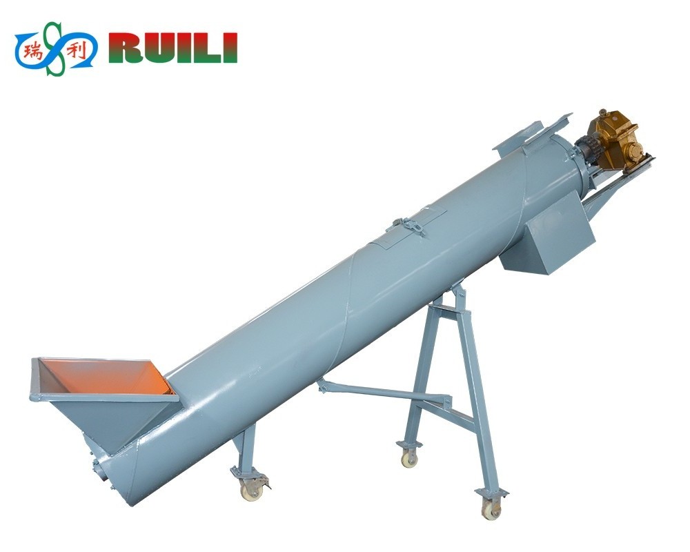 Large Capacity Helical Blade Inclined Screw Conveyor with Hopper