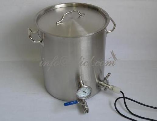 32Q heavy duty stainless steel Homebrewing stock pot for home brew kettle fermenter with heater and valve/therometer