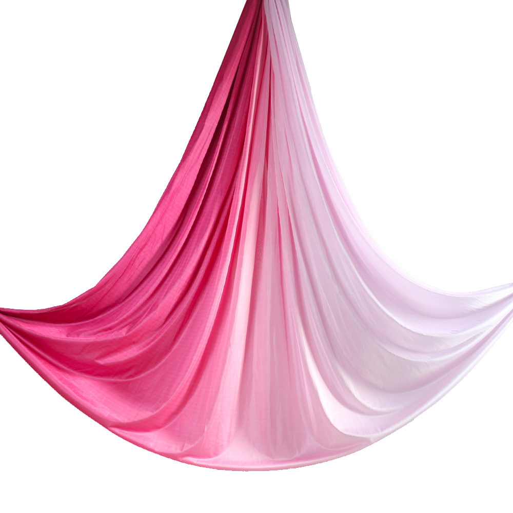 New Style Rainbow Gradually Changing Color Stretching Silk Fabric Nylon Aerial Yoga Swing Hammock