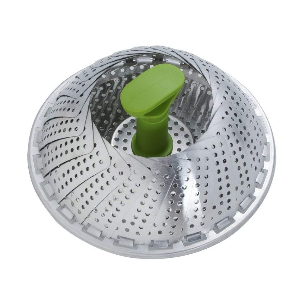 11 Inch Folding Stainless Steel  Food Vegetable Steamer Basket With Nylon Handle