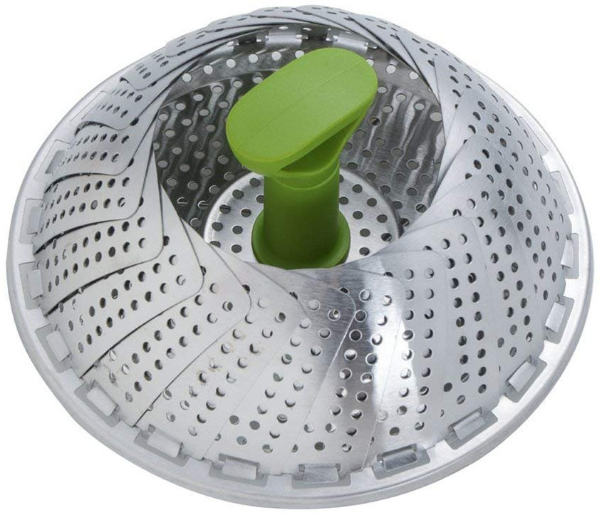 11 Inch Folding Stainless Steel  Food Vegetable Steamer Basket With Nylon Handle