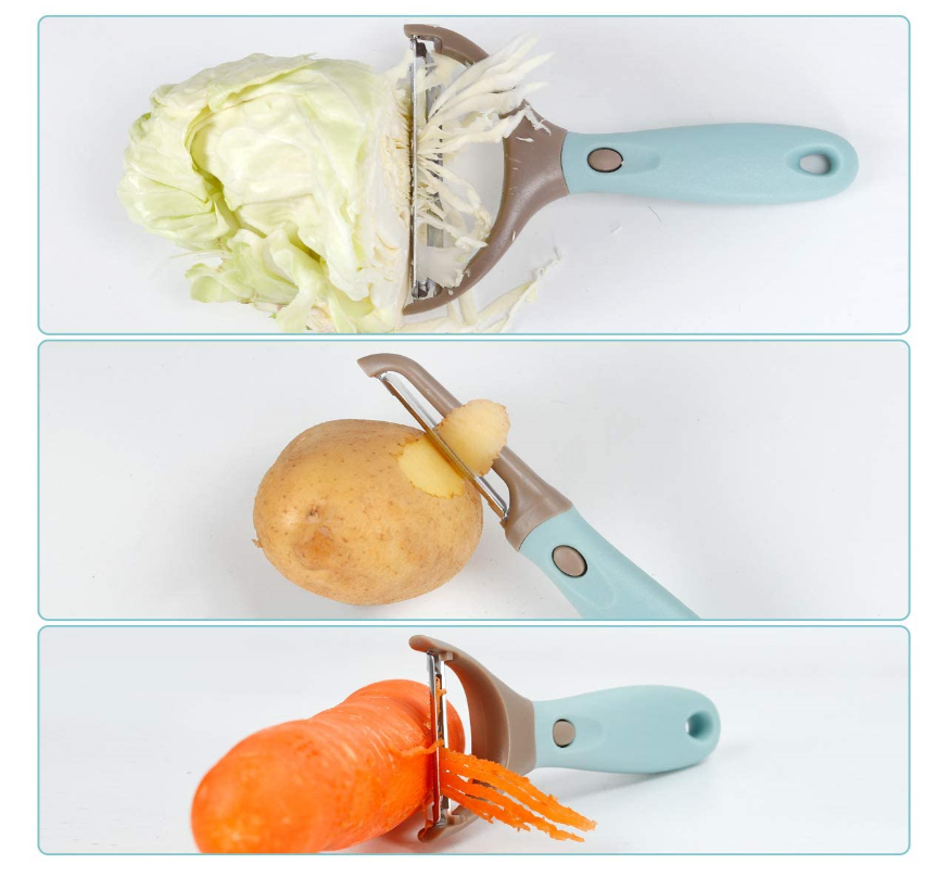 Trio Peeler Set Best Julienne Vegetable Peeler Stainless Steel Cabbage Carrot & Potato Peelers